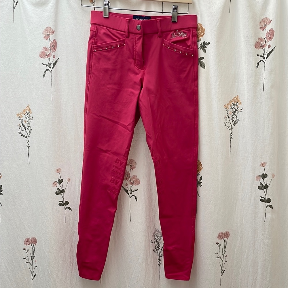 Stylish Red Pants with Studded Pockets